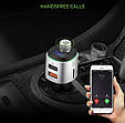 Bluetooth FM модулятор + Швидка зарядка USB QC 3.0 + Підсвічування LED 7 COLORS RGB (HandsFree/microSD/Вольтметр), фото 4