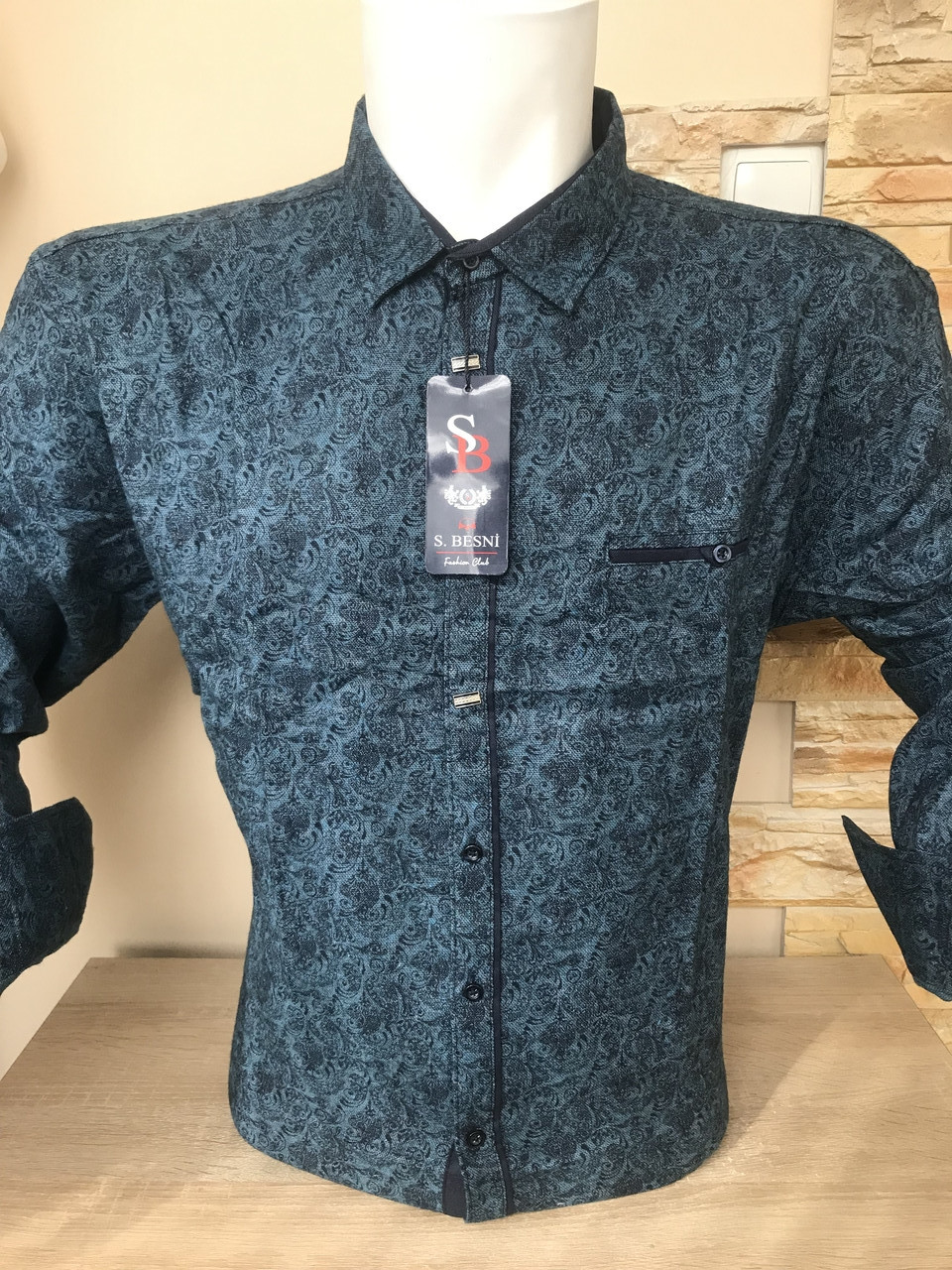 Тепла кашемірова батальна сорочка S.Bessi