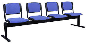 Стілець секційний Призма-4 на 4 посадочних місця каркас чорний (AMF-ТМ)