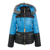 Куртка детская для девочки зимняя-демисезонная Радуга голубая/черная зима/осень/весна 134,140,146,152,158см
