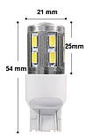 Жовта лампа T20 7440 W21W з лінзою LED, автолампа світлодіодна безцоколільна, фото 3