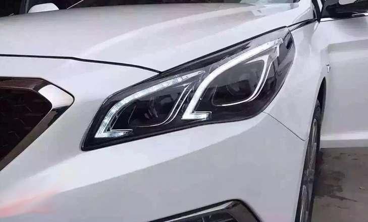 Передні фари Hyundai Sonata LF (2015+) тюнінг LED-оптика (лінза під ксенон), фото 1