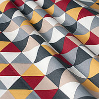Декоративна тканина з сіро-бежевою мозаїкою 180см 84484v1