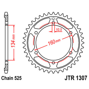 JTR1307.43 задня Зірка 43 зубів для Honda CBR600RR 2003-2006 аналог Sunstar 1-4633-43, фото 3