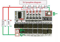 BMS контроллер заряда 3S, 4S, 5S, 100A 12.6V, 16.8V, 21V для 18650