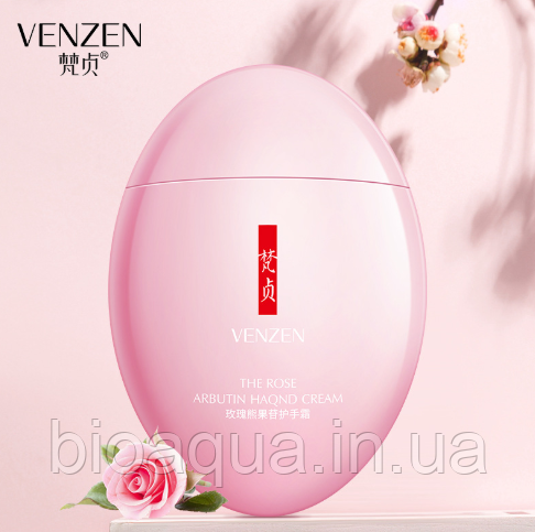 Омолоджуючий крем для рук Venzen The Rose Arbutin Hand Cream 60 g (з маслом троянди і арбутином)