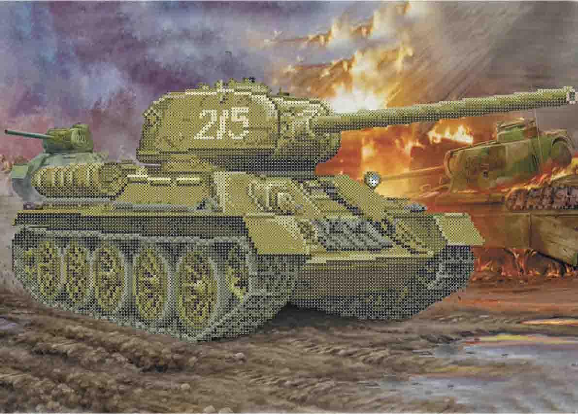 Схема вишивкі бісером на габардині Побідоносець  А3-К-887