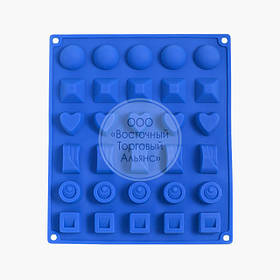 Силіконова форма для шоколаду - Коробка цукерок - 30 осередків