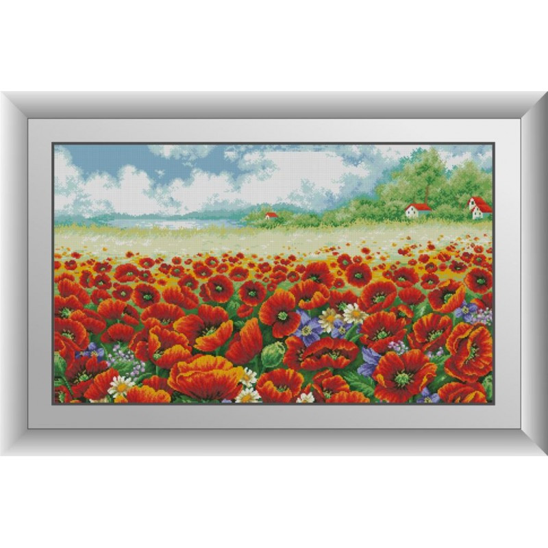 Набір алмазного живопису Краєвид з маками Dream Art 30879 (57 x 97 см)