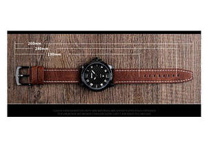 Класичні чоловічі годинники Skmei(Скмей) 9150 Вlack Red / White Black / Brown, фото 2