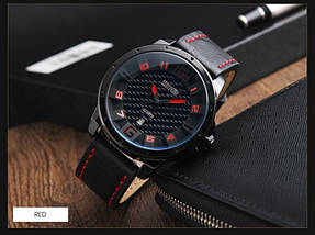 Класичні чоловічі годинники Skmei(Скмей) 9150 Вlack Red / White Black / Brown, фото 3