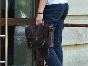 Сумка-портфель чоловіча на клапанах та портфельному замку "Folio" з натуральної шкіри Crazy Horse