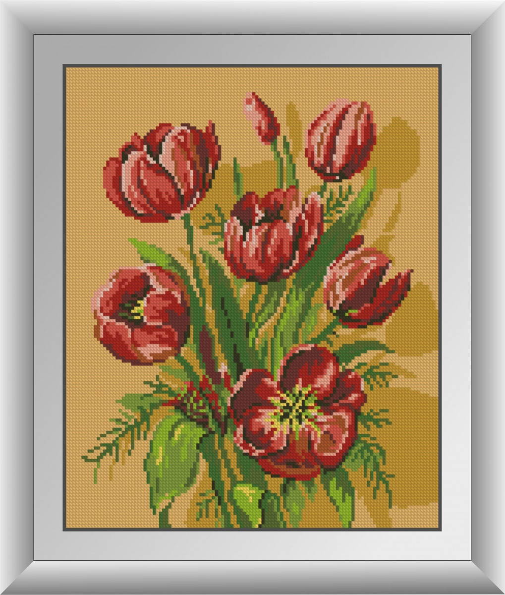 Алмазний живопис Червоні тюльпани Dream Art 30885 (30 x 37 см)