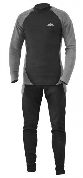Термобілизна чоловіча комплект Fishing ROI мікро-фліс (чорно-сіра) S, M, L, XL, 2XL, 3XL, 4XL