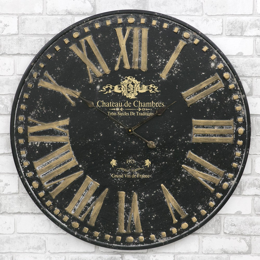 Годинник настінний металевий у стилі ретро — Gothic gold 80