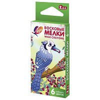 Воскові крейди ПРОМІНЬ «Zoo»,6 кольорів, шестигранні, картонна упаковка з европодвесом