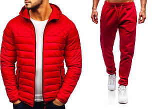 Куртка демісезонна + Штани + Знижка Asos x red Hot Комплект чоловічий повсякденний весняний осінній червоний