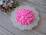 Помпони — кульки яскраво-рожеві з люрексом D — 1.2 см, 100 шт., фото 2