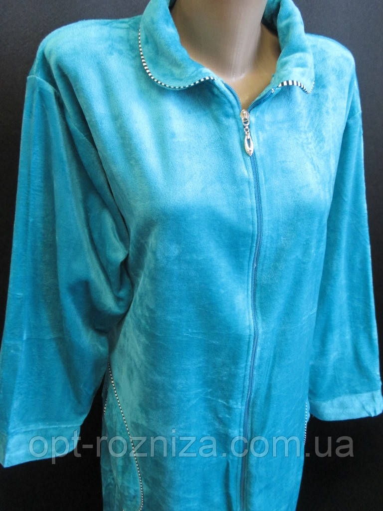 Жіночий велюровий халат для дому, фото 1