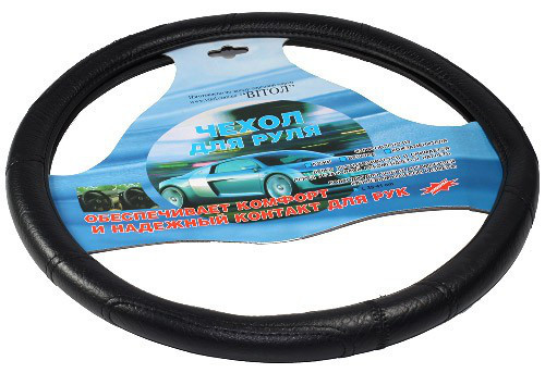 Чохол на руль "Vitol" M (BB0280/16280 B) Чорний/черн.нитка