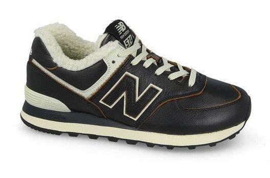 Напівчеревики чоловічі New Balance 574wne з хутром чорний, фото 1