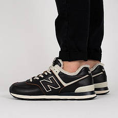 Напівчеревики чоловічі New Balance 574wne з хутром чорний, фото 4