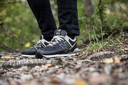 Напівчеревики чоловічі New Balance 574wne з хутром чорний, фото 5