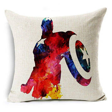 Декоративна подушка для дитячої Марвел Супергерої - Капітан Америка - 45х45 см