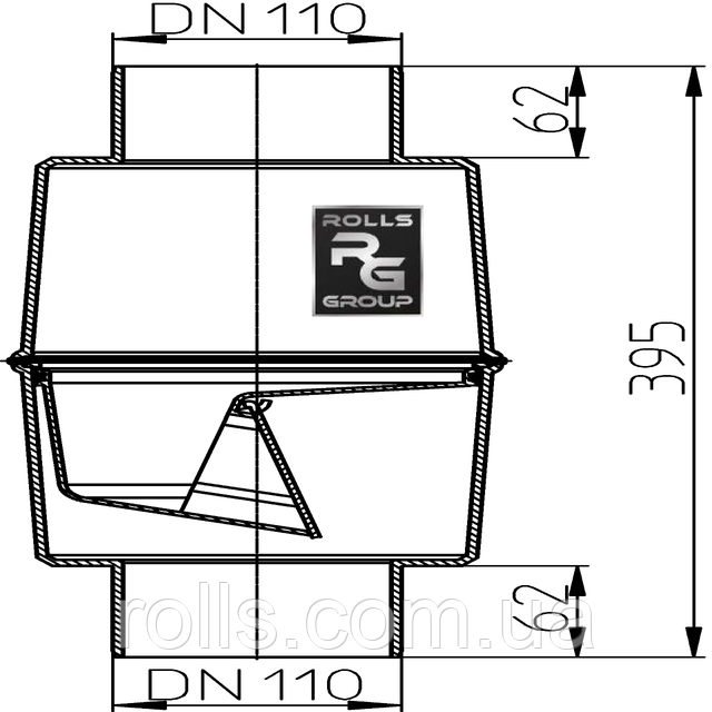 HL603/1 Механічне запахозапираюче пристрій DN110 для монтажу на ливнестоках