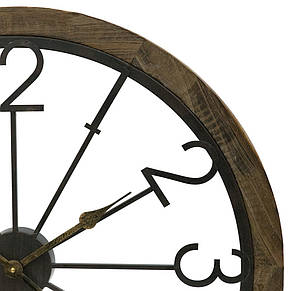 Годинник настінний дерев'яний у ретростилі — Round Wooden 68 cm, фото 5
