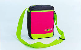 Сумка вертикальна через плече Zelart 6016 чорний-рожевий-салатовий