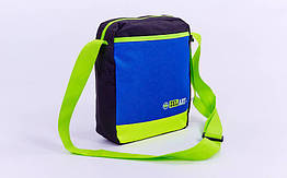 Сумка вертикальна через плече Zelart 6016 чорний-синій-салатовий