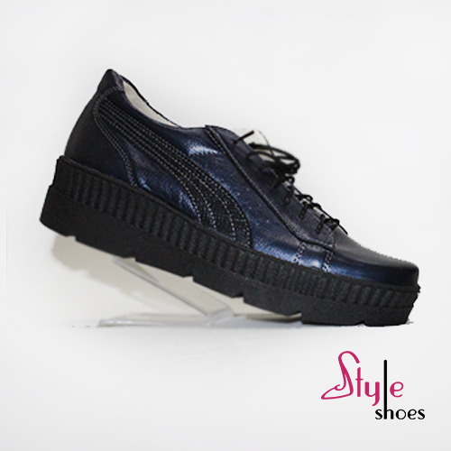 Кросівки жіночі повсякденні шкіряні синього кольору “Style Shoes”