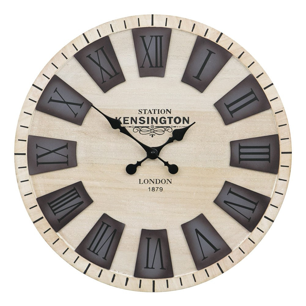 Годинник настінний дерев'яний у стилі ретро — London Wooden 50 см