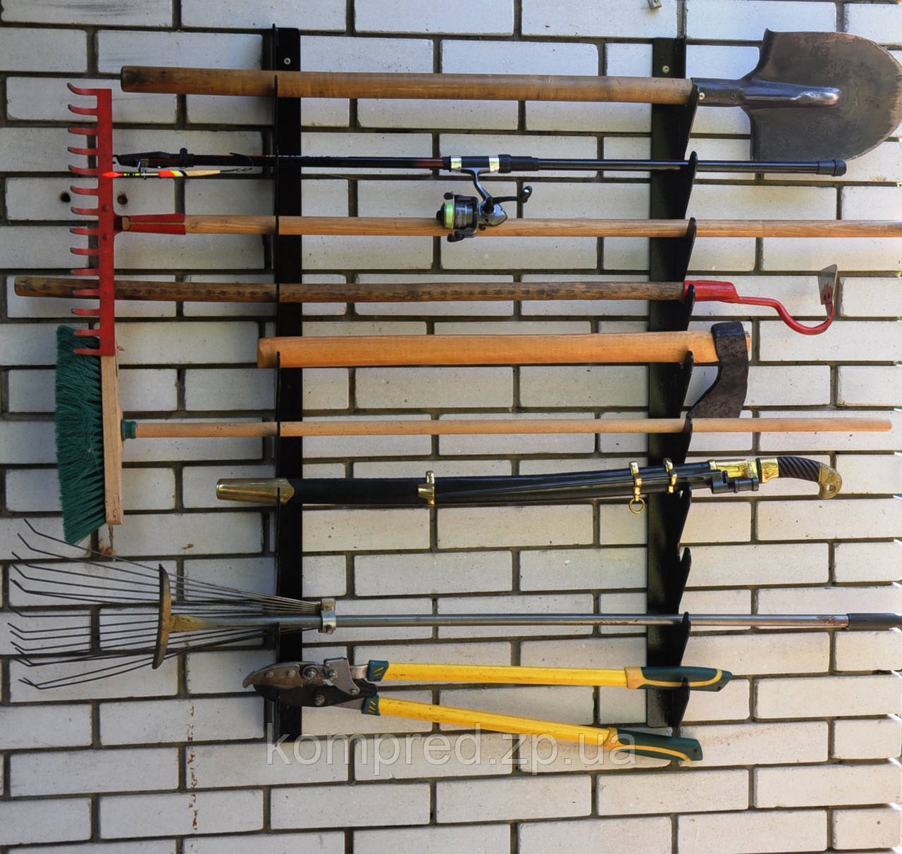 Полиця металева для садового інструменту на 10 од., фото 1
