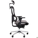 Офісне комп'ютерне крісло Agile з анатомічне сіре підголівником, фото 4