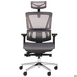 Офісне комп'ютерне крісло Agile з анатомічне сіре підголівником, фото 5