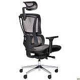 Офісне комп'ютерне крісло Agile з анатомічне сіре підголівником, фото 6