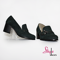 Туфлі жіночі замшеві кольору малахіт "Style Shoes", фото 4