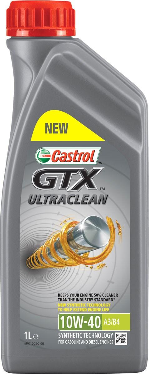 Олива моторна Castrol GTX UltraClean 10w40 A3/B4 (Каністра 1л)
