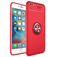 TPU чехол с кольцом Focus для iPhone 6 / 6S (3 Цвета) Красный
