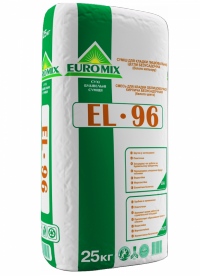 Евромикс EL 96 Смесь для кладки облицовочного кирпича безусадочная белый цвет - белый шов - фото 1 - id-p10734258