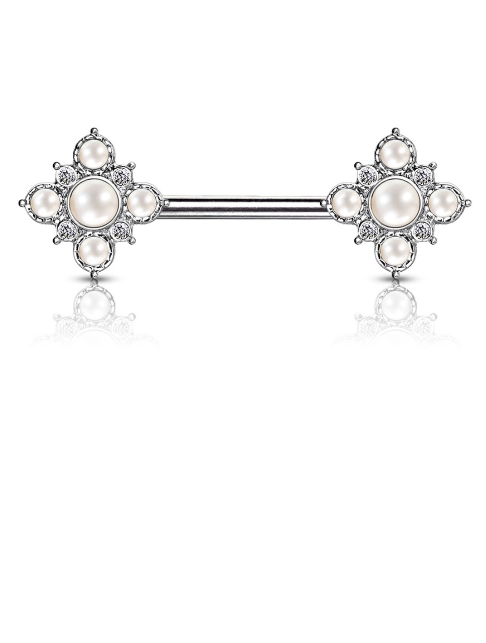 Пірсинг-штанга в соски «Перлинна квітка», фото 1