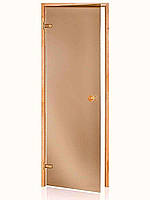 Скляні двері для сауни та бані ANDRES Scan Матова бронза 80х190