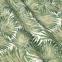 Штора римская зеленые пальмовые листья на белом Турция