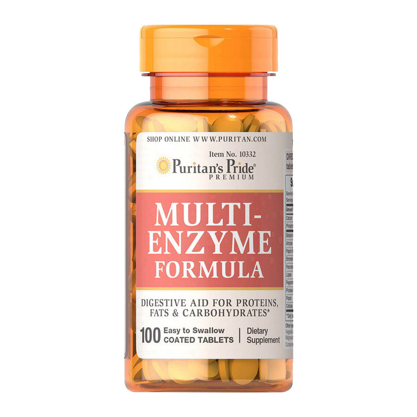 Puritan's Pride Multi Enzyme Formula, Комплекс ензимів (100 таб.)