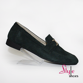 Лофери зелені замшеві жіночі “Style Shoes”