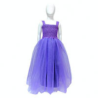 Детское длинное фиолетовое платье с пышной юбкой