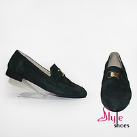 Лофери зелені замшеві жіночі “Style Shoes”, фото 3