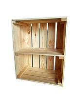 Ящик деревянный для хранения с полкой (ДхШхВ:50*40*24см)